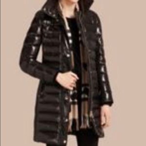 Burberry down filled coat with fur hood